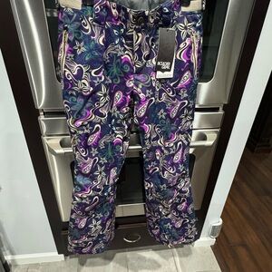 Purple Patterned Snow Pants